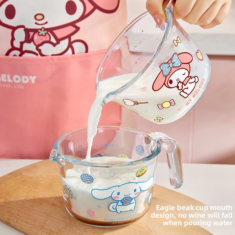 Kitchen Glass Baking Set - كوب قياس زجاجي بتصميم أرنب وردي