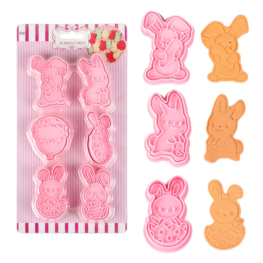 Cookie Cutter Set - 6 قطعة/المجموعة أرنب عيد الفصح كوكي