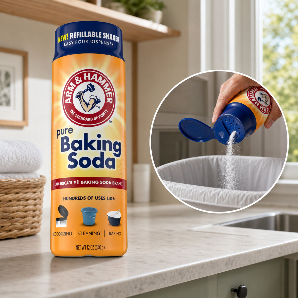 Kitchen Baking Soda - قطعتان من معطر الهواء بمسحوق الصودا،