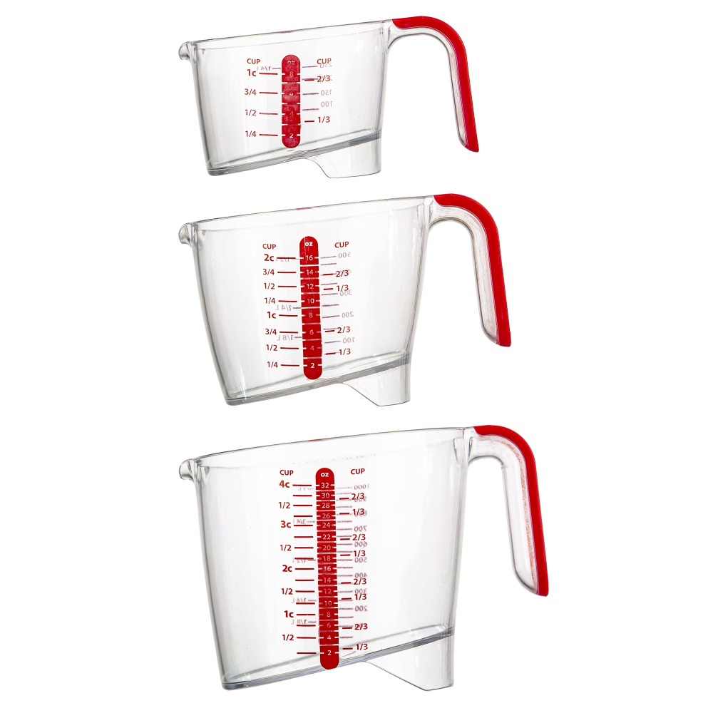 طقم أكواب قياس السوائل من 3 قط - مراجعة Kitchen Glass Baking Set وسعره