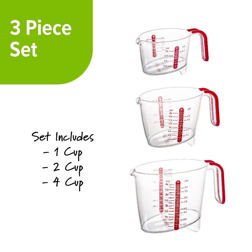 طقم أكواب قياس السوائل من 3 قط - مراجعة Kitchen Glass Baking Set وسعره