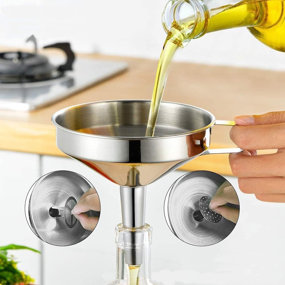 1 قطعة قمع زيت طهي من الستانلس - مراجعة Kitchen Baking Store وسعره