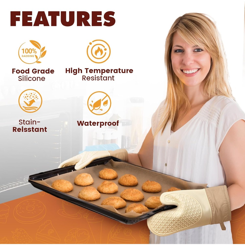 قفازات سيليكون مقاومة للحرارة  - مراجعة Kitchen Oven Baking Pans وسعره